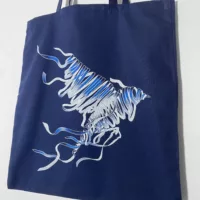 Tote bag "envolée #1" bleu