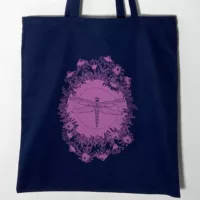 Tote bag "libellule" bleu