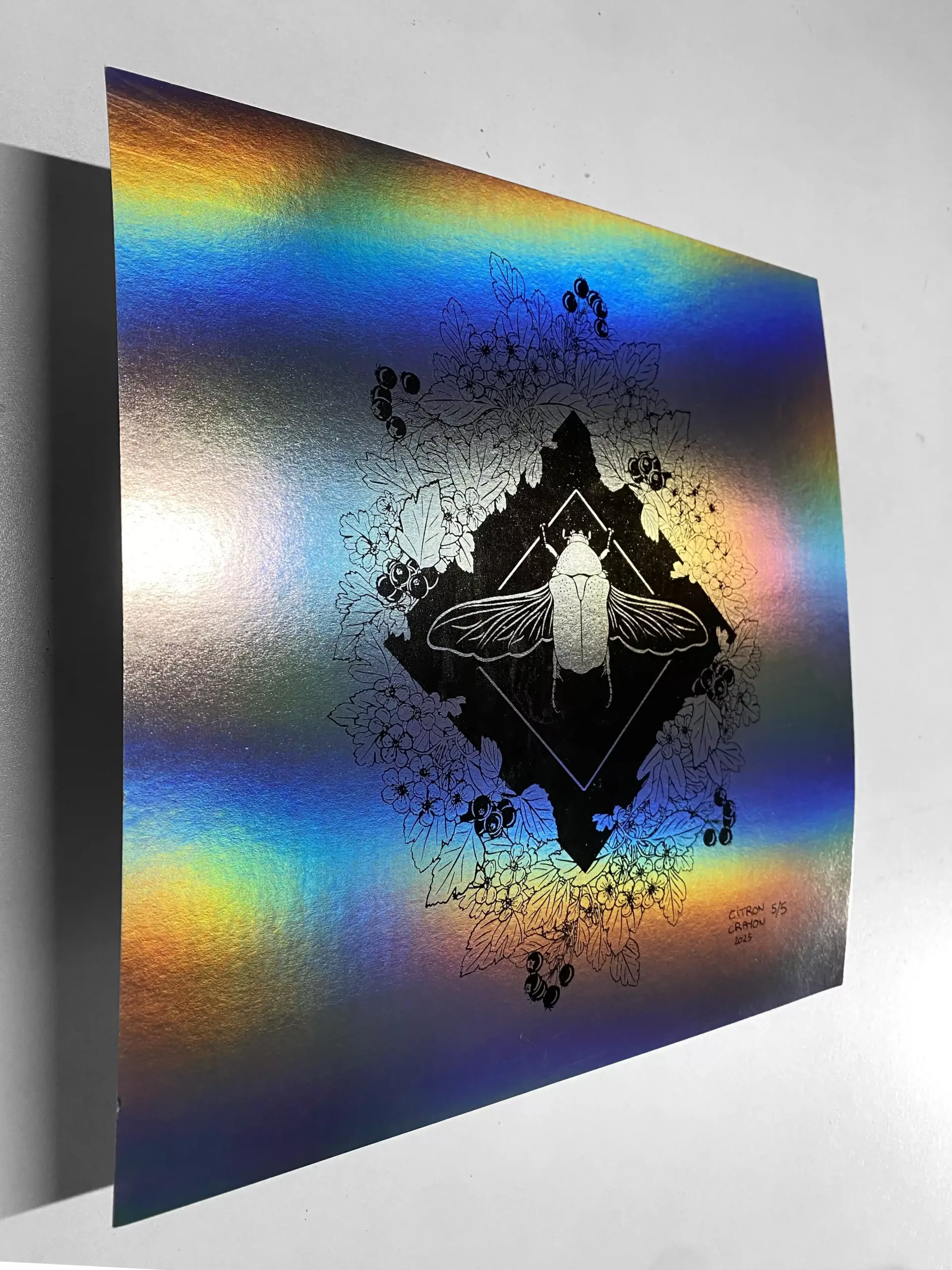 Affiche "Cétoine" argenté holographique