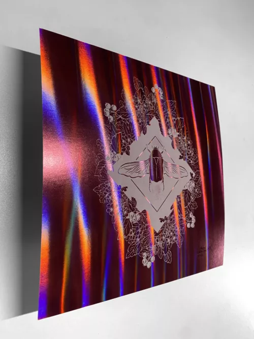 Affiche "Cétoine" rose holographique