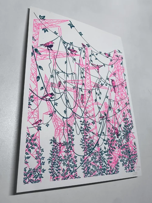 Affiche A3 Pylônes rose
