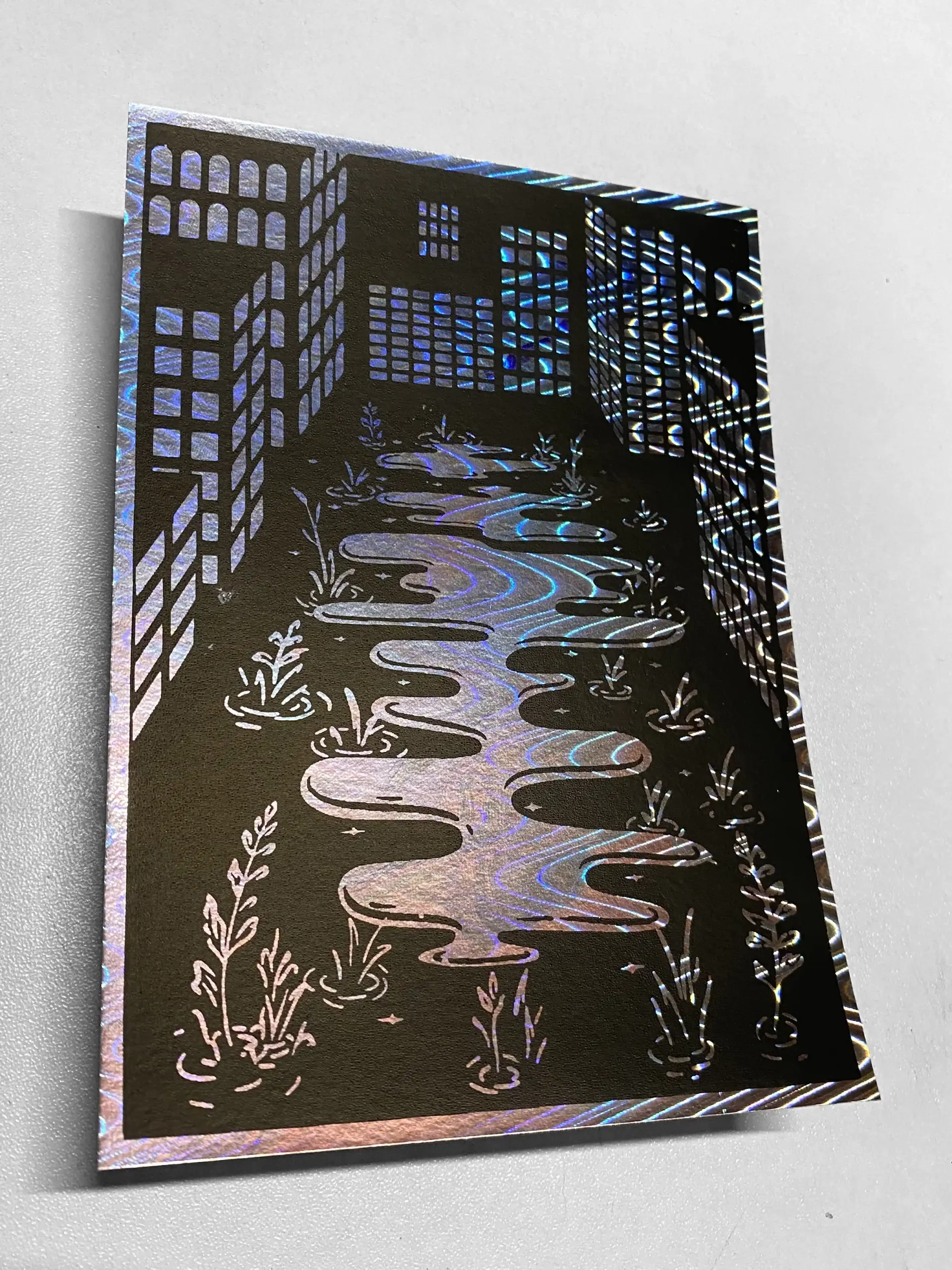 Affiche A6 "Lueurs Nocturnes" #1 vagues