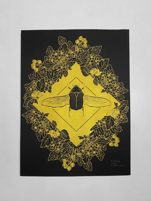 Affiche cétoine A3 noir et or
